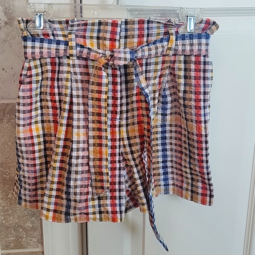 Loft Multicolored Gingham Shorts